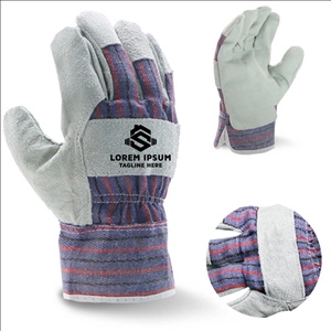 Elected leather blue palm gloves